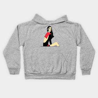 Tasteful Nice-Looking Girl - Girl with Long Hair Style Kids Hoodie